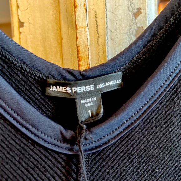 James Perse LOS ANGELES Fitted Classic Black Tank Tress - Picture 3 of 6